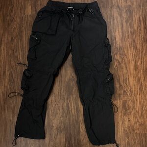 Kody Phillips black nylon cargo pants